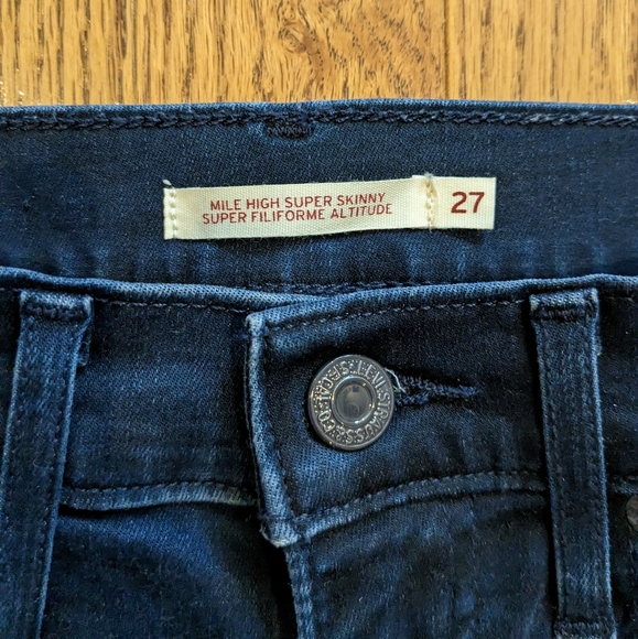 LEVI'S Mile High Super Skinny Jeans Dark Wash size 27 - Picture 6 of 13